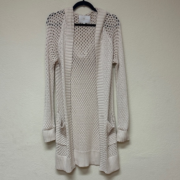7 For All Mankind Sweaters - 7 For All Mankind Cream Open Knit Cardigan